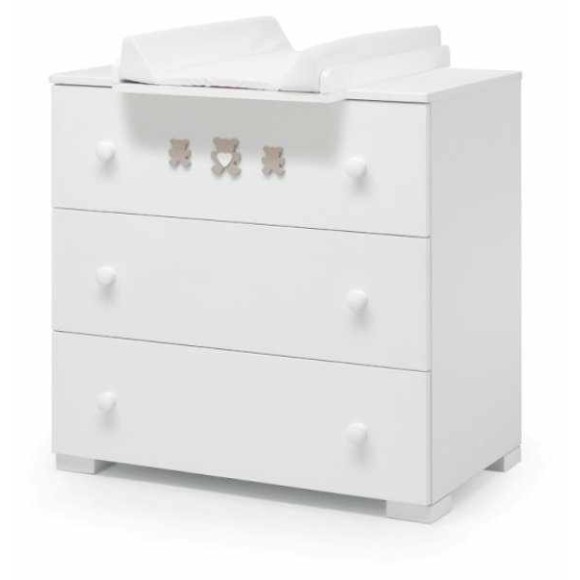 Predalnik komoda s prostorom za previjanje MOLLY White Tortora
