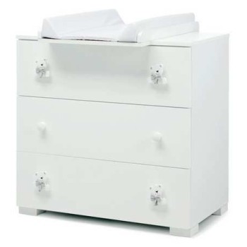 Predalnik s prostorom za previjanje TATO White Grey