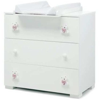Komoda sa prostorom za presvlačenje TATO White Pink