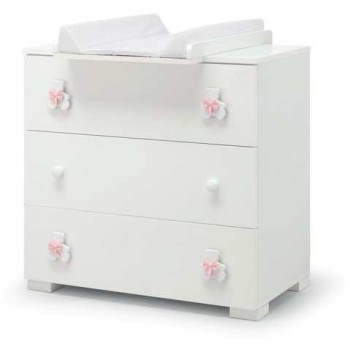 Predalnik s previjalno mizo DUDU White Pink