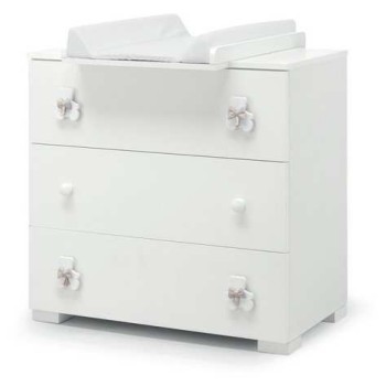 Predalnik s previjalno mizo DUDU White Tortora