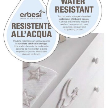 Komoda za previjanje s kadom MOON White