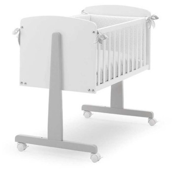 Obposteljna posteljica NINNA White Grey s posteljnino