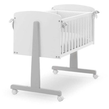 Obposteljna posteljica NINNA White Grey s posteljnino