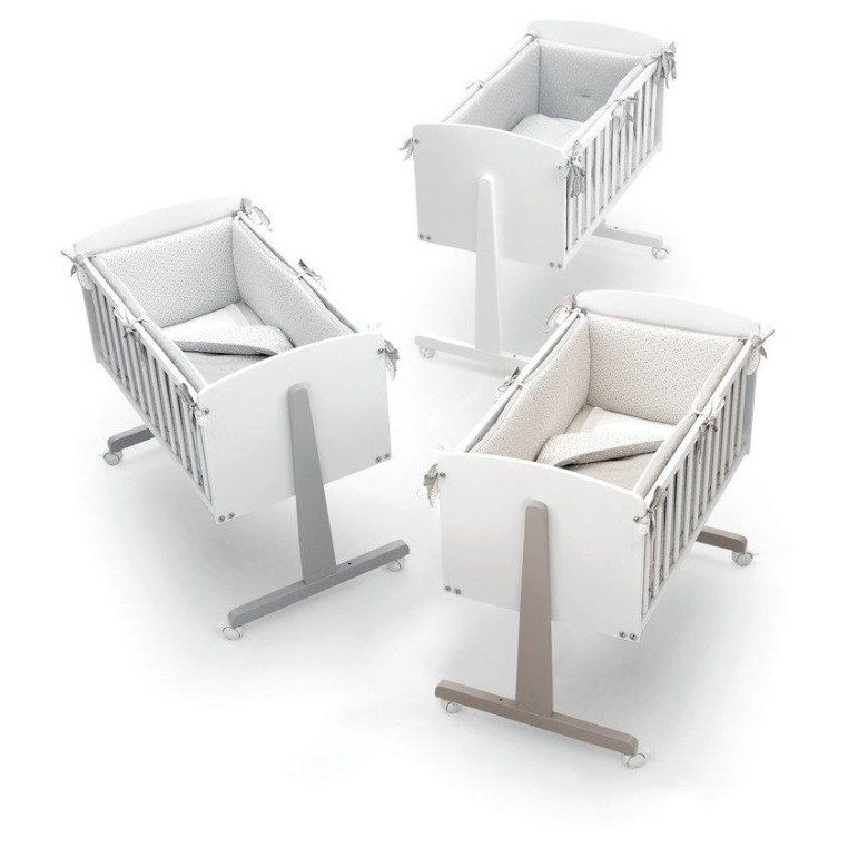 Obposteljna posteljica NINNA White Tortora s posteljnino