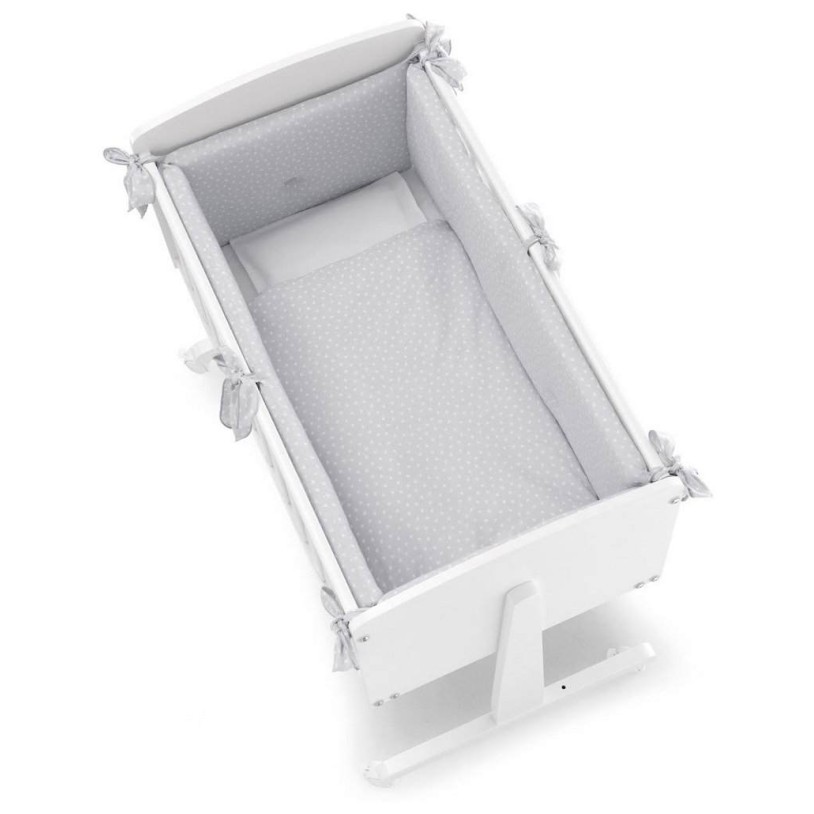 Obposteljna posteljica NINNA White Grey s posteljnino