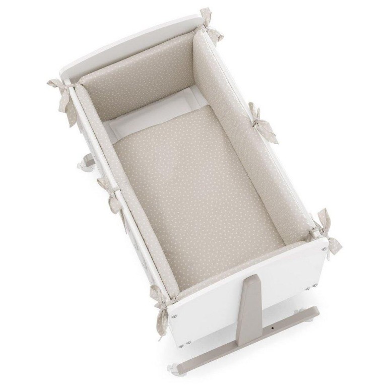 Obposteljna posteljica NINNA White Grey s posteljnino