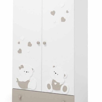 Otroška omara MIRTILLO White Tortora