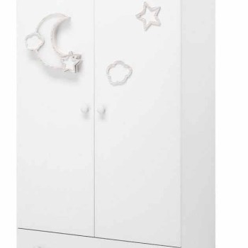 Dječji ormar MOON White WIFI