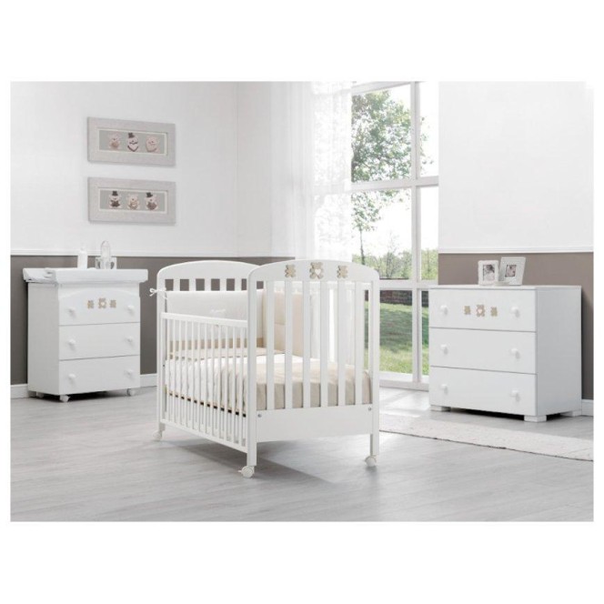 Lesena otroška posteljica MOLLY White Tortora