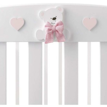 Lesena otroška posteljica TATINO White Pink