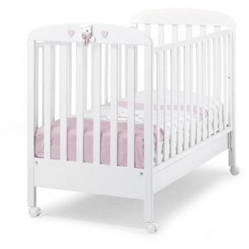 Lesena otroška posteljica TATINO White Pink