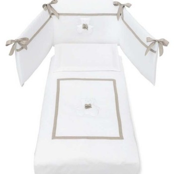 Otroška posteljnina DUDU White Tortora