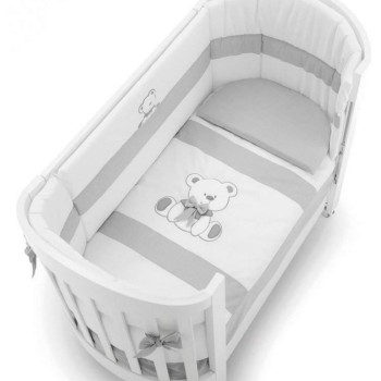 Ovalna otroška posteljica TATO White Grey