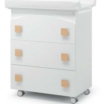 Komoda za previjanje s kadom EVOLUTION White Natural
