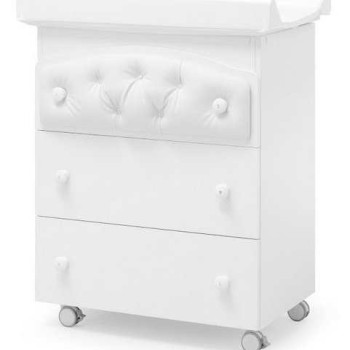 Previjalna miza z banjico SOFT White