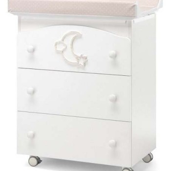 Komoda za previjanje s kadom MOON White