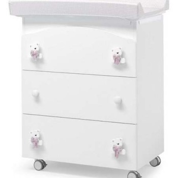 Previjalna komoda z banjico TATO Pink