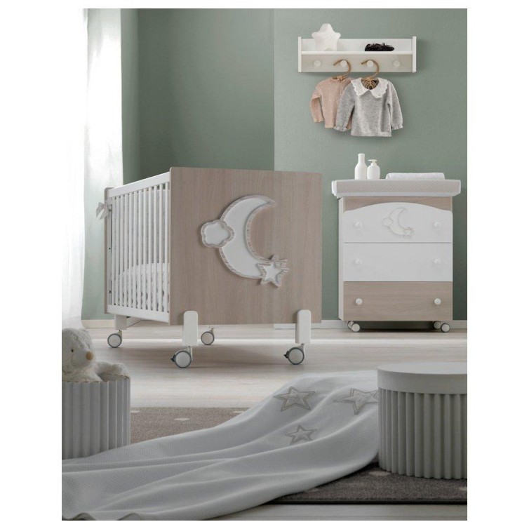 Otroška posteljica LITTLE MOON Tortora Sbiancato