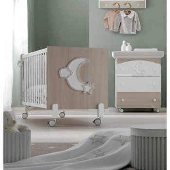 Previjalna komoda z banjico MOON Tortora Sbiancato