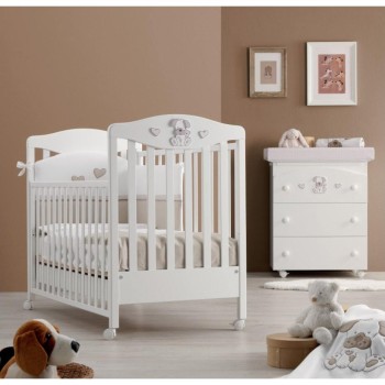 Drveni dječji krevetić LUCKY Tortora