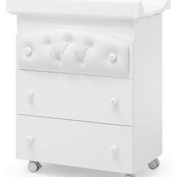 Previjalna miza z banjico SOFT Swarovsky White