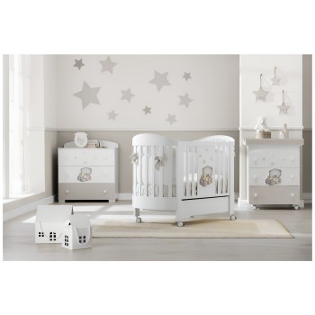 Drveni dječji krevetić DADO White Tortora Drveni dječji krevetić DADO White Tortora