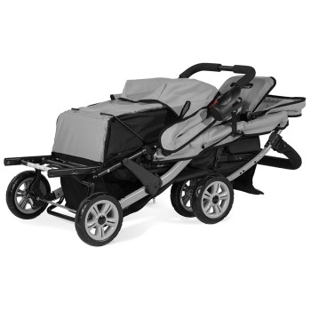 SPORT SPLASH TRIO Grey z dežno prevleko - voziček za trojčke