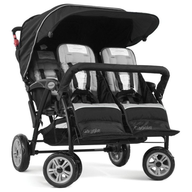 SPORT SPLASH QUAD Black z dežno prevleko - voziček za več otrok