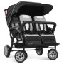 SPORT SPLASH QUAD Black z dežno prevleko - voziček za več otrok