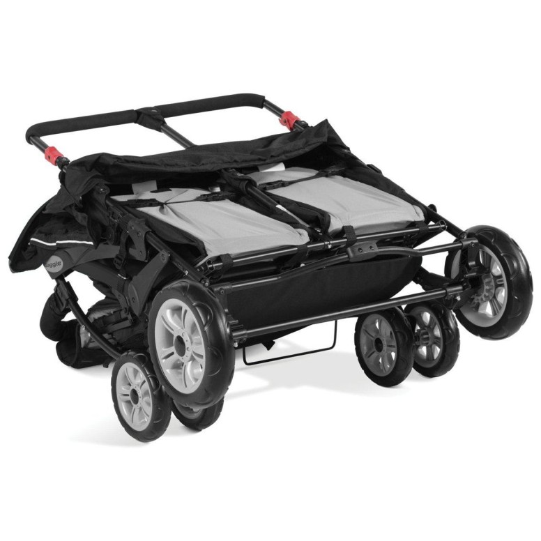 SPORT SPLASH QUAD Black z dežno prevleko - voziček za več otrok