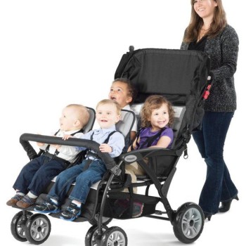 SPORT SPLASH QUAD Black z dežno prevleko - voziček za več otrok