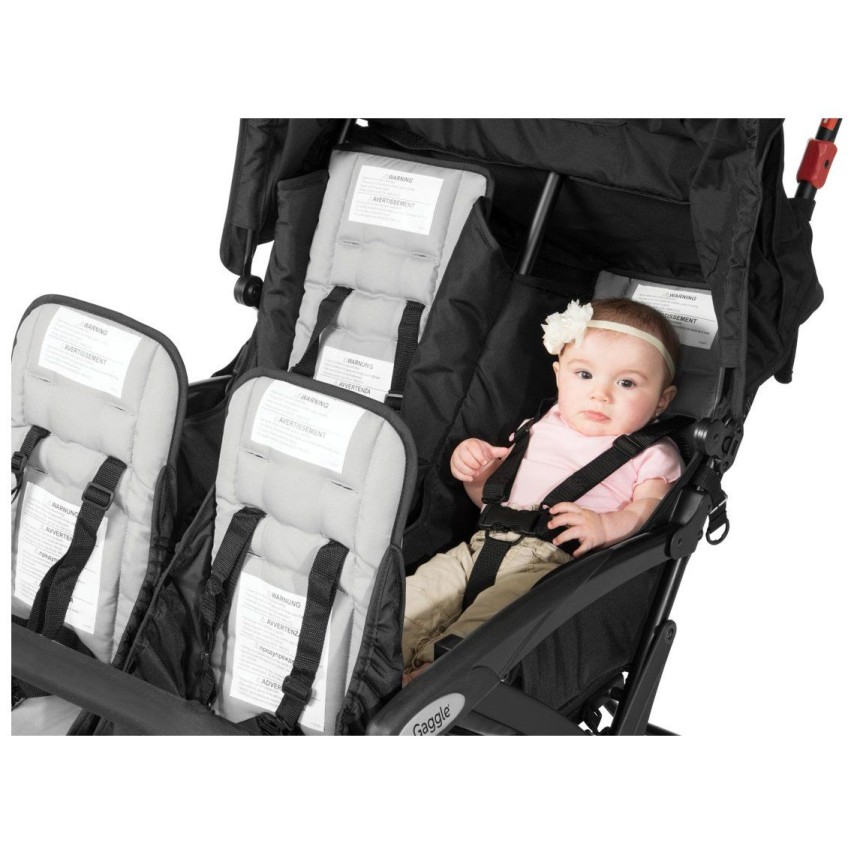 SPORT SPLASH QUAD Black z dežno prevleko - voziček za več otrok