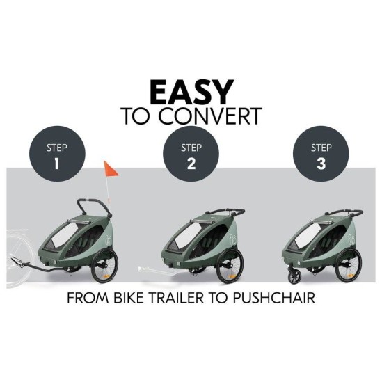 Prikolica za bicikl DRYK DUO PLUS Dark Green