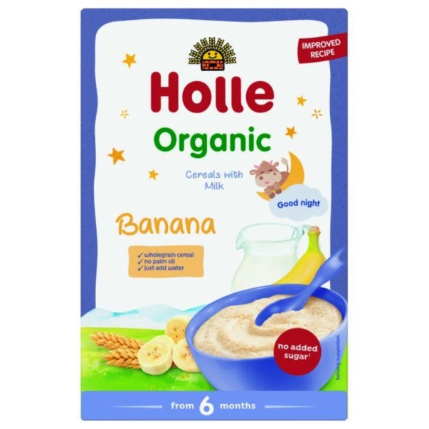 Holle bananina-mlečna kaša po 6. mesecu, 250g, BIO