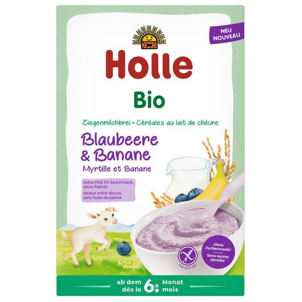 Holle mlečna kaša borovnica&banana na bazi kozjega mleka s 6. mesecem, 200g, BIO Holle mlečna kaša borovnica&banana na bazi kozjega mleka s 6. mesecem, 200g, BIO