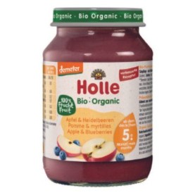 Holle jabolko & borovnica s 5. mesecem, 190g, BIO DEMETER