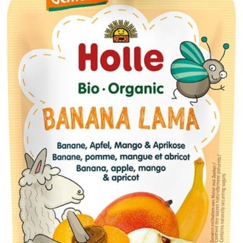 Holle sadni pire LAMA, banana, jabolko, mango im marelica, po 6. mesecu, 100g, BIO-DEMETER