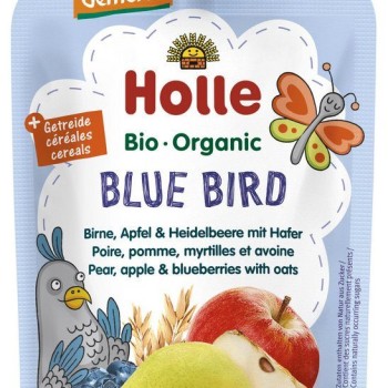 Holle sadni pire PTICA, hruška, jabolko & borovnica z ovsom po 6. mesecu, 100g, BIO-DEMETER