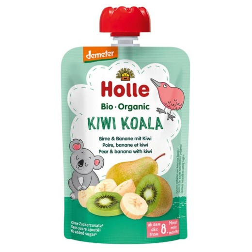 Holle sadni pire KOALA, hruška & banana z kivijem po 8. mesecu, 100 g, BIO-DEMETER