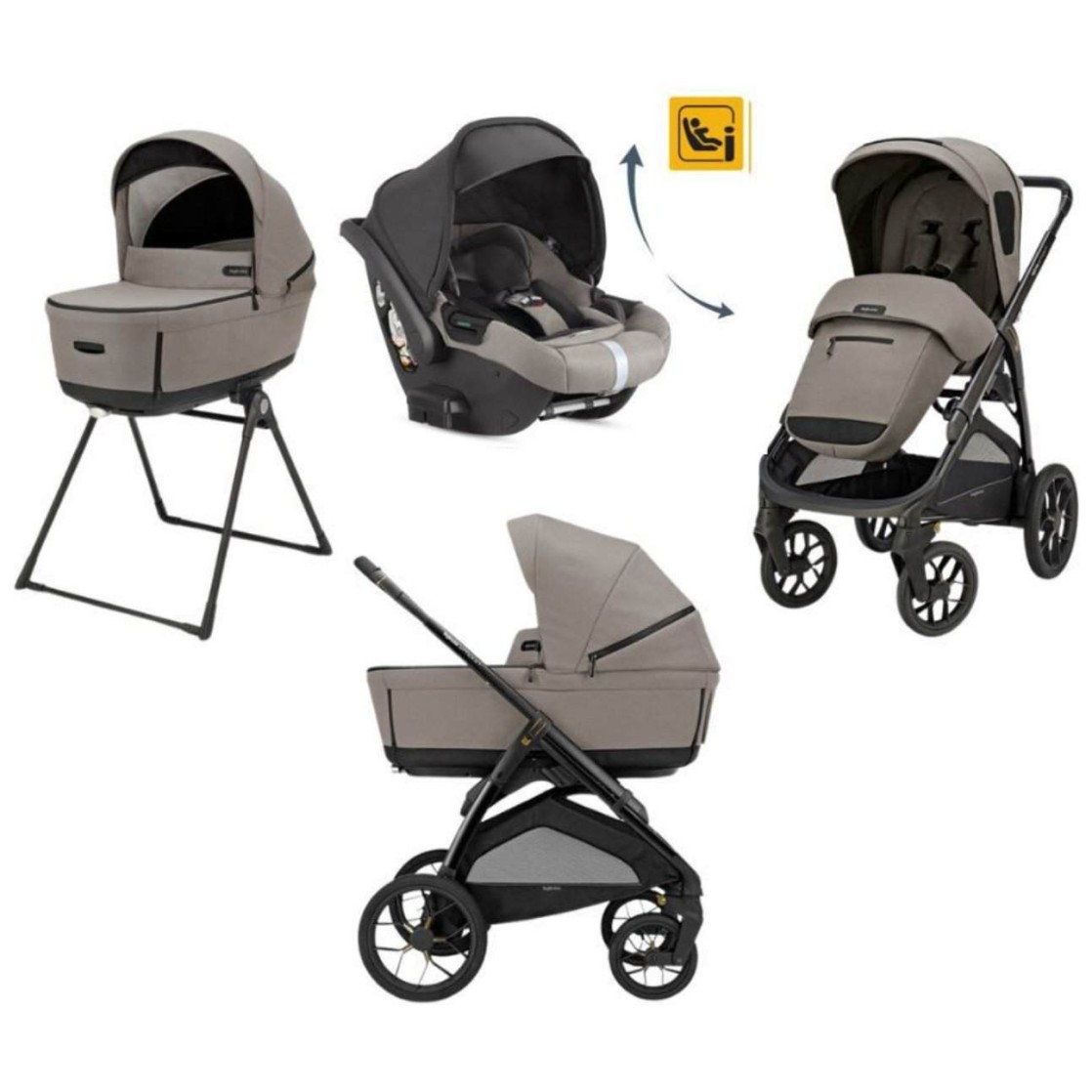 Otroški voziček 4v1 Quattro APTICA XT DARWIN RECLINE Tundra Beige