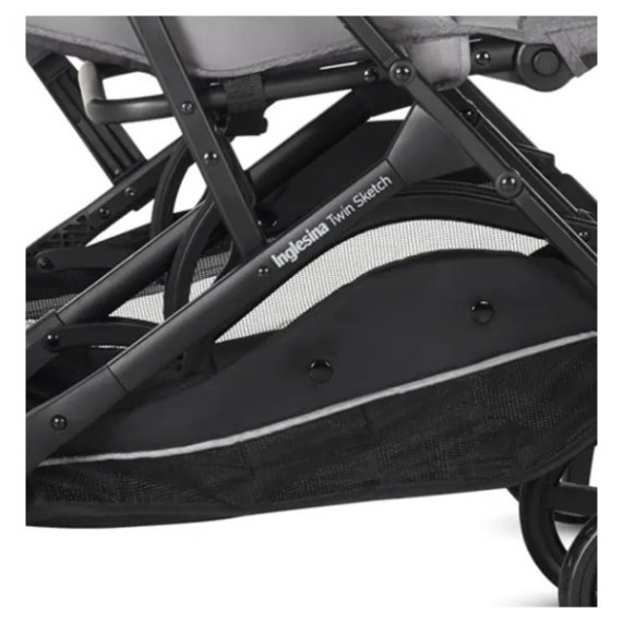 Otroški voziček za dvojčke Inglesina TWIN SKETCH Black Grey