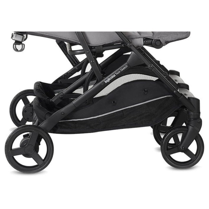 Otroški voziček za dvojčke Inglesina TWIN SKETCH Black Grey