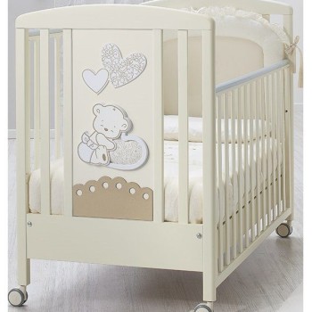 Otroška posteljica z vzmetnico LOVE Avorio