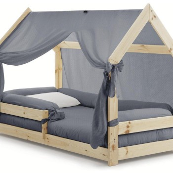 Baldahin Deco Grey za Montessori posteljo Explore in Experience