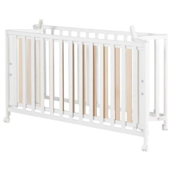 Lesena zložljiva otroška postelja z vzmetnico FOLDY White Lesena zložljiva otroška postelja z vzmetnico FOLDY White