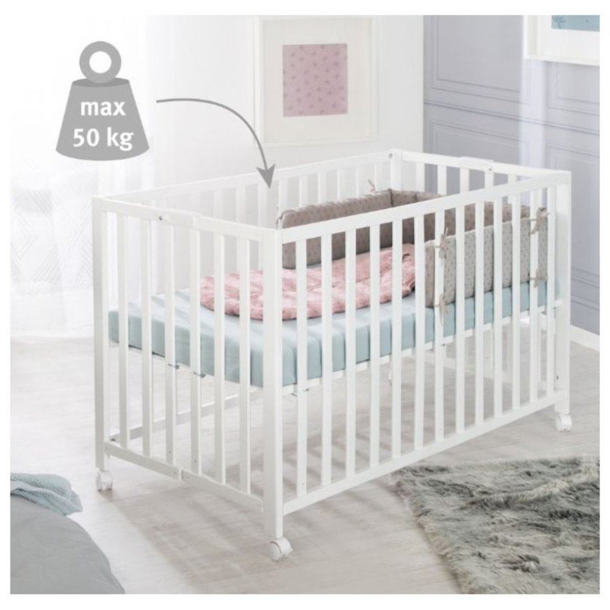 Drveni sklopivi dječji krevet FOLDY White i madrać Drveni sklopivi dječji krevet FOLDY White i madrać