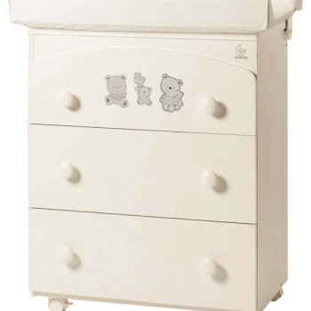 Previjalna komoda z banjico HAPPY FAMILY Avorio