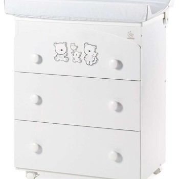 Previjalna komoda z banjico HAPPY FAMILY White