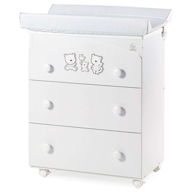 Previjalna komoda z banjico HAPPY FAMILY White